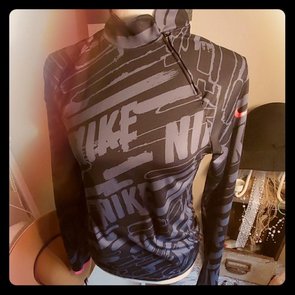 Nike Girls Pro Hyperwarm Flash Mock Top Shirt